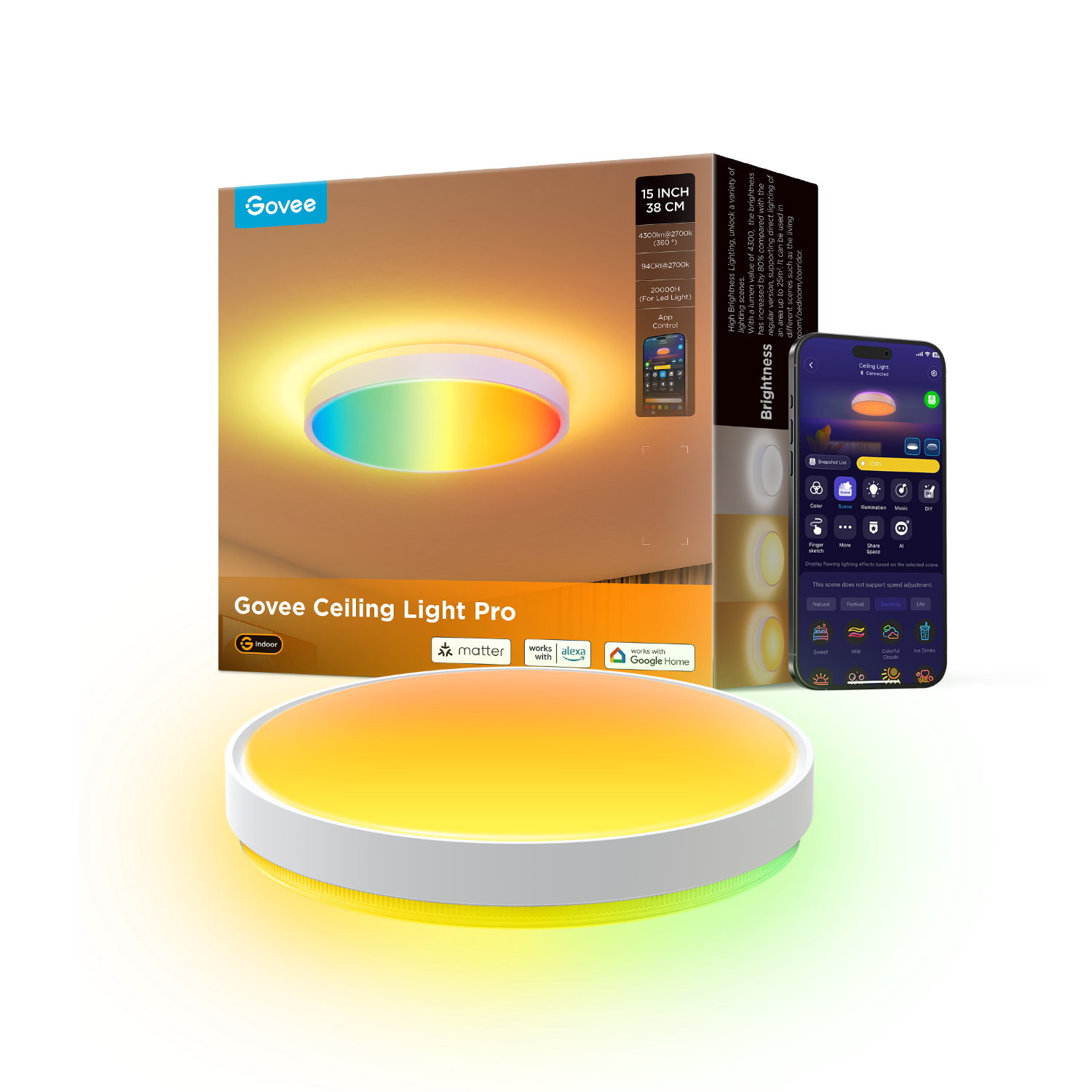 Govee 38cm RGBICWW Smart Ceiling Light Pro | Govee EU